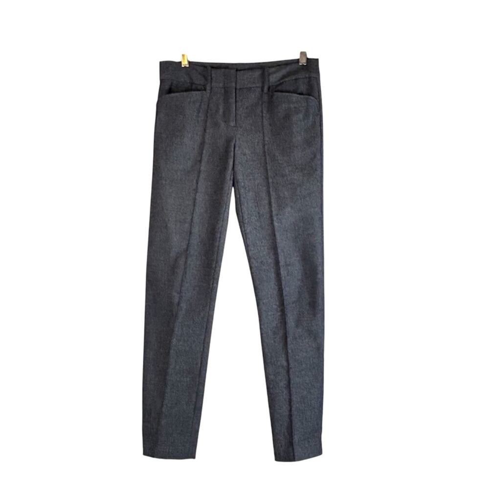 BCBGMaxAzria Slim Pants SZ 2 Grayish Blue Cotton Wool Blend Stretch Corpcore